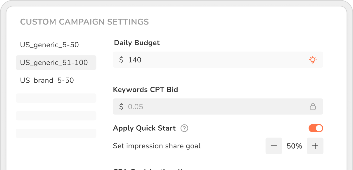 Advanced campaign fine-tuning